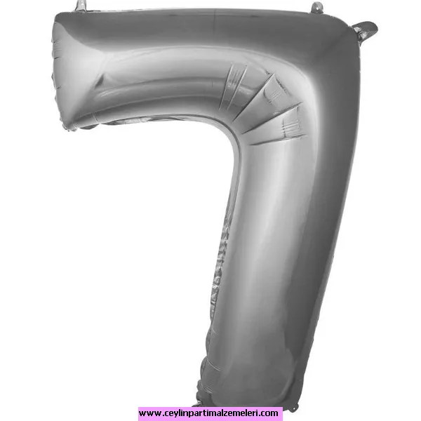 7 Rakam Gümüş Folyo Balon